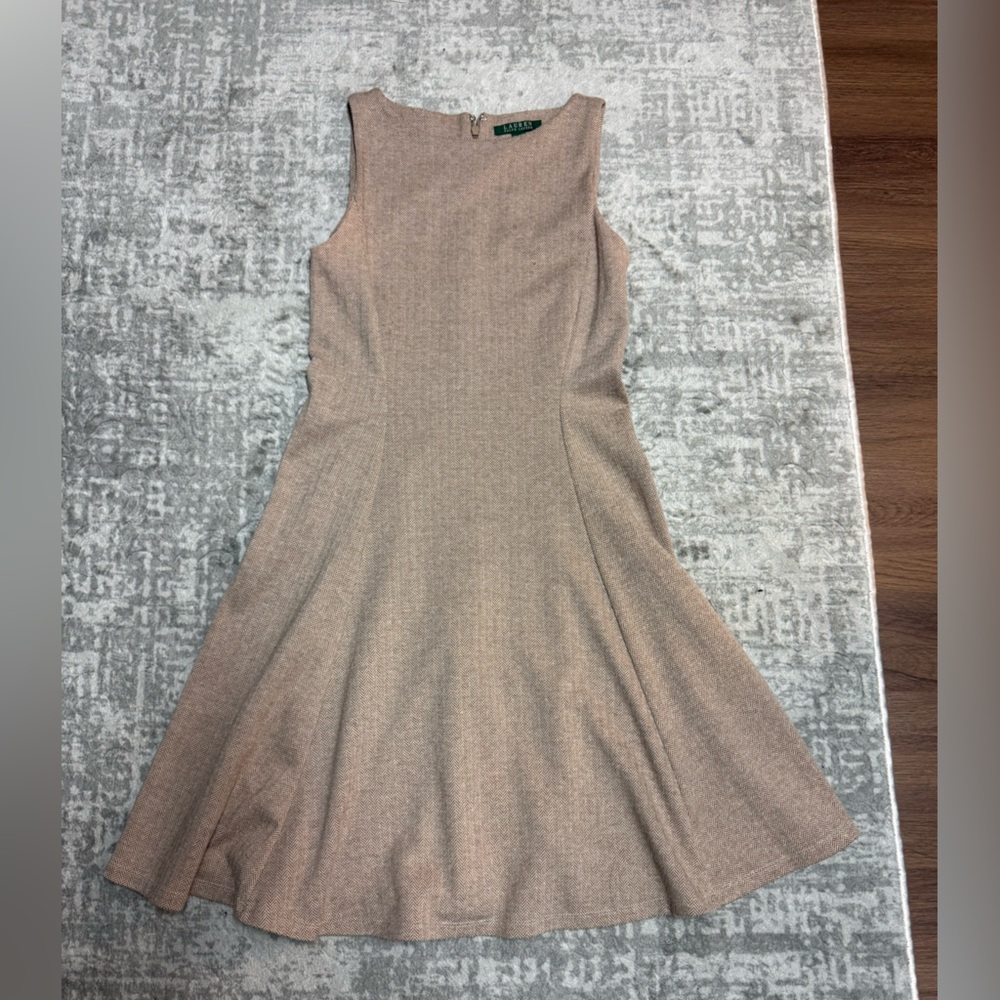 Ralph Lauren Beige Herringbone Dress